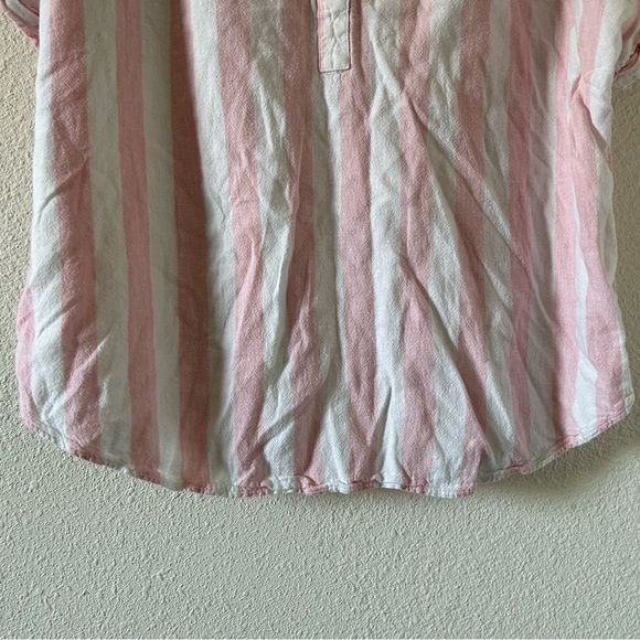 A New Day Women’s Pop Over Shirt Linen Blend XXL Pink Striped Dolman Sleeves - Picture 5 of 7